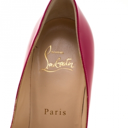 Pre Owned Christian Louboutin Ultra Rose Pink Patent Leather Pigalle Follies Pointed Toe Pumps Size 36