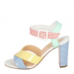 Pre Owned Christian Louboutin Multicolor Patent Leather Palavas Block Heel Sandals Size 37