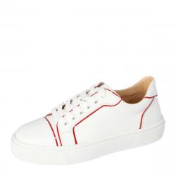 Christian Louboutin White Leather Vieirissima Sneakers Size 37