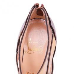 مملوكة مسبقًا Christian Louboutin Gold Metallic Leather Beauty K Cage Sandals Size 38