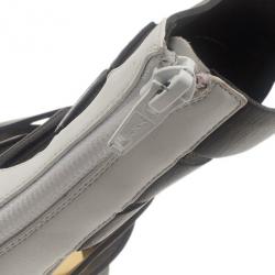 Pre Owned Christian Louboutin Black Leather Decoupata Strappy Booties Size 37.5