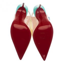 Pre Owned صندل كريستيان لوبوتان باولينا متعدد الألوان حزام خلفي مقاس 39