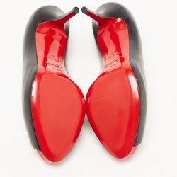 Pre Owned Christian Louboutin Black Leather Mater Claude Pumps Size 37