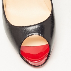 Pre Owned Christian Louboutin Black Leather Mater Claude Pumps Size 37