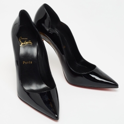 Pre Owned Christian Louboutin Black Patent Leather Lipchick Pumps Size 38.5