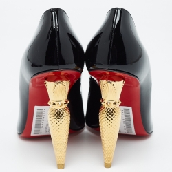 Pre Owned Christian Louboutin Black Patent Leather Lipchick Pumps Size 38.5