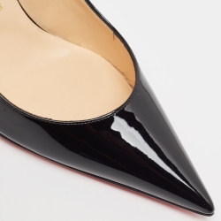 Christian Louboutin Black Patent Leather Clare Sling  Pumps Size 37.5
