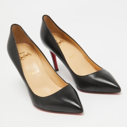 مملوكة مسبقًا Christian Louboutin Black Leather Pigalle Pumps Size 35.5