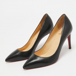 مملوكة مسبقًا Christian Louboutin Black Leather Pigalle Pumps Size 35.5