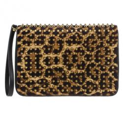 Christian Louboutin Leopard Pony Hair Cris Spiked iPad Case