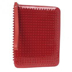 Pre Owned Christian Louboutin Red Patent Cris Spiked Leather iPad Case