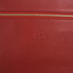 Pre Owned Christian Louboutin Red Patent Cris Spiked Leather iPad Case