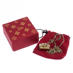Christian Louboutin Gold Tone Sweet Charity Pendant Necklace