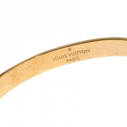 Pre Owned Louis Vuitton Gold Tone Nanogram Hoop Earrings