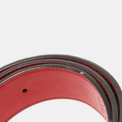 Christian Louboutin Black Croc Embossed Leather CL Logo Belt 80 CM