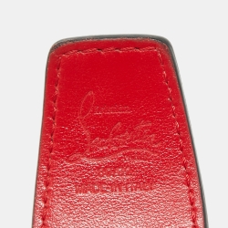Christian Louboutin Black Croc Embossed Leather CL Logo Belt 80 CM