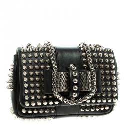 Pre Owned حقيبة كتف كريستيان لو بوتان سويت شيريتي ميني سبايكد جلد سوداء