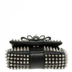 Pre Owned حقيبة كتف كريستيان لوبوتان سويت شيريتي ميني سبايكد جلد سوداء