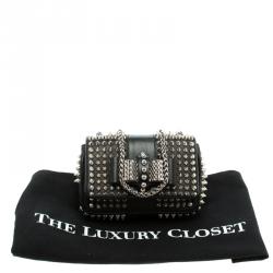 Pre Owned حقيبة كتف كريستيان لوبوتان سويت شيريتي ميني سبايكد جلد سوداء