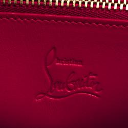 Pre Owned Christian Louboutin Blue Leather Multicolor Studded Spike Continental Wallet