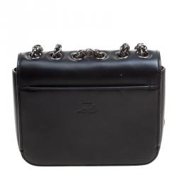 Christian Louboutin Black Leather Sweet Charity Loubi Bow Shoulder Bag