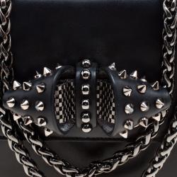 Christian Louboutin Black Leather Sweet Charity Loubi Bow Shoulder Bag