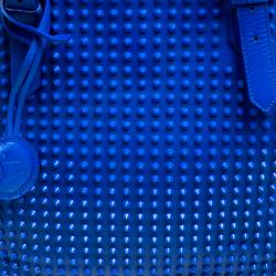 مملوكة مسبقًا Christian Louboutin Blue Leather Syd Studded Shopper Tote