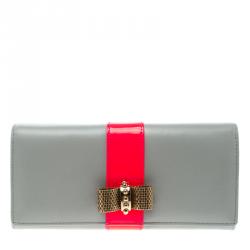 Christian Louboutin Grey Leather Sweet Charity Continental Wallet 