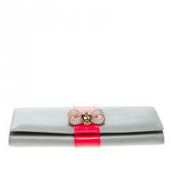 Christian Louboutin Grey Leather Sweet Charity Continental Wallet 