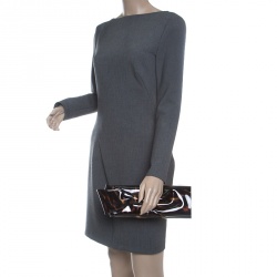 Christian Louboutin Metallic Patent Leather Bow Clutch