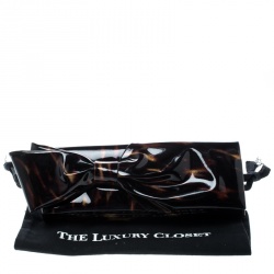 Christian Louboutin Metallic Patent Leather Bow Clutch