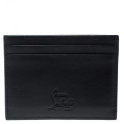 Christian Louboutin Black Leather Studded Kios Card Holder