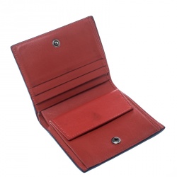 مملوكة مسبقًا Christian Louboutin Blue Leather Spiked Compact Wallet