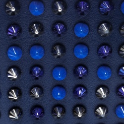 مملوكة مسبقًا Christian Louboutin Blue Leather Spiked Compact Wallet