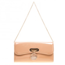 Christian Louboutin Beige Patent Leather Riviera Clutch