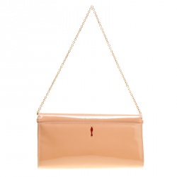 Christian Louboutin Beige Patent Leather Riviera Clutch