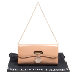 Christian Louboutin Beige Patent Leather Riviera Clutch