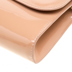 Christian Louboutin Beige Patent Leather Riviera Clutch