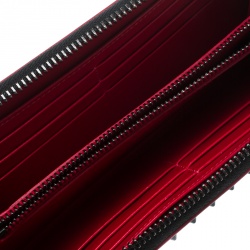 Christian Louboutin Black Leather Studded Spike Continental Wallet