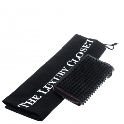 Christian Louboutin Black Leather Studded Spike Continental Wallet