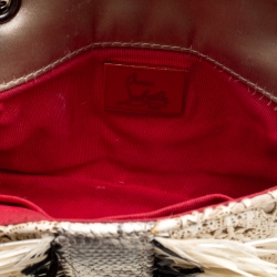 Christian Louboutin Multicolor Calfhair/Lizard and Feather Paradis Sweet Charity Bag