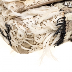 Christian Louboutin Multicolor Calfhair/Lizard and Feather Paradis Sweet Charity Bag