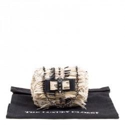 Christian Louboutin Multicolor Calfhair/Lizard and Feather Paradis Sweet Charity Bag