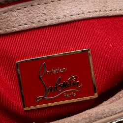 مملوكة مسبقًا حقيبة كلتش كريستيان لوبوتان ريفيرا جلد بيج لامع