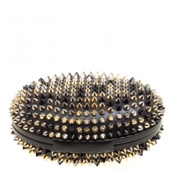 Christian Louboutin Black Leather Spikes Mina Clutch