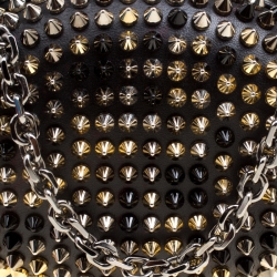Christian Louboutin Black Leather Spikes Mina Clutch