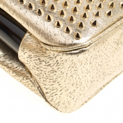 مملوكة مسبقًا حقيبة كتف كريستيان لوبوتان سلسلة تريلوبي جلد منقوشة ذهبية