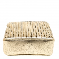 مملوكة مسبقًا حقيبة كتف كريستيان لوبوتان سلسلة تريلوبي جلد منقوشة ذهبية