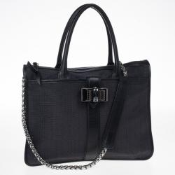 Pre Owned Christian Louboutin Black Sweet Charity Shopping Canvas Tote