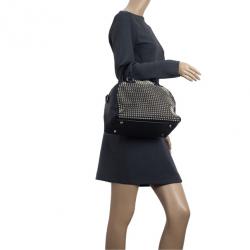 مملوكة مسبقًا Christian Louboutin Panettone Spiked Black Leather Satchel